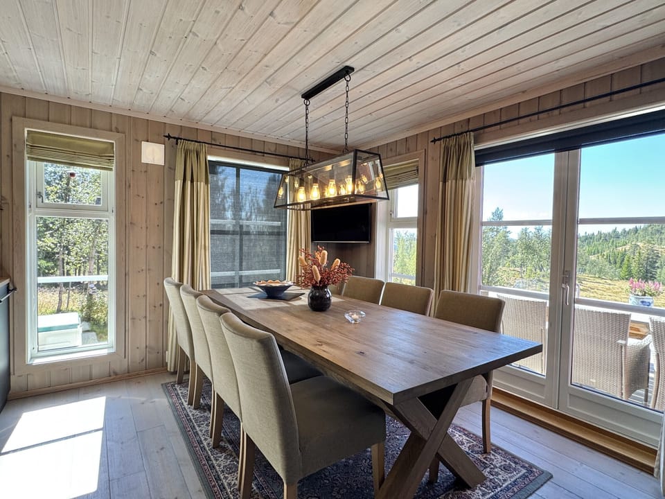 Large dining table with room for everyone