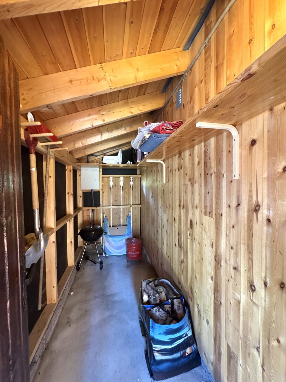 Storage shed outside the cabin