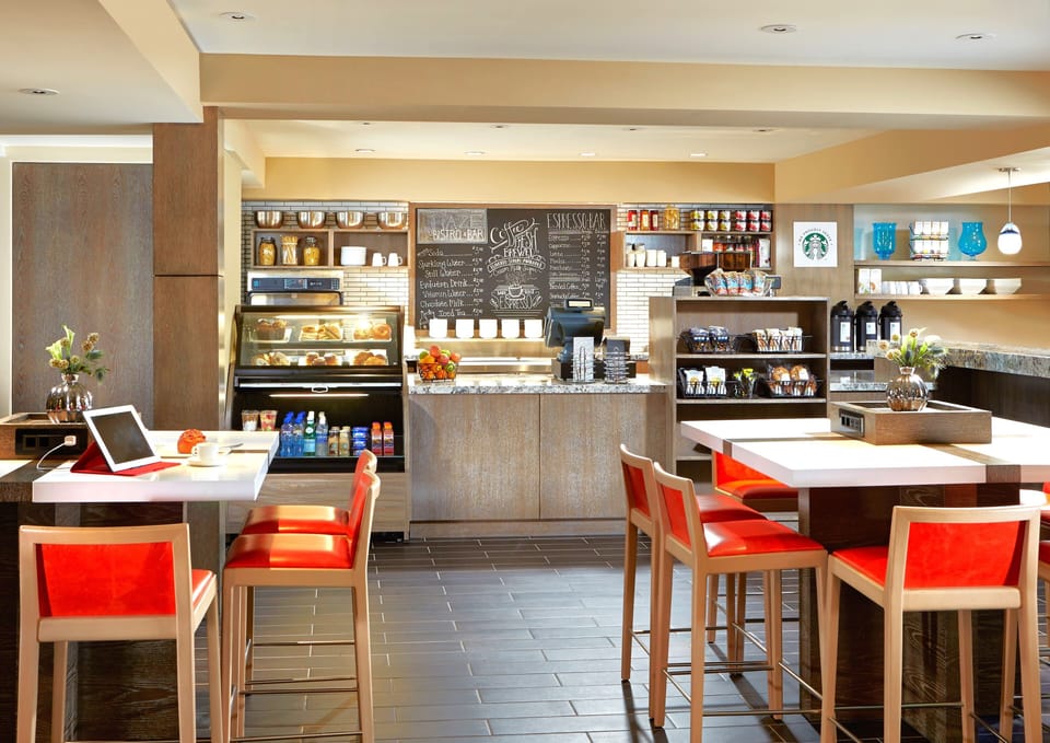 Start your morning with fresh snacks and café-style seating.