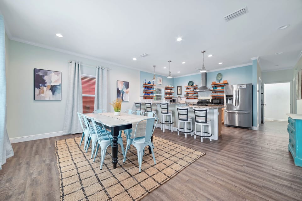 Dining area and kitchen