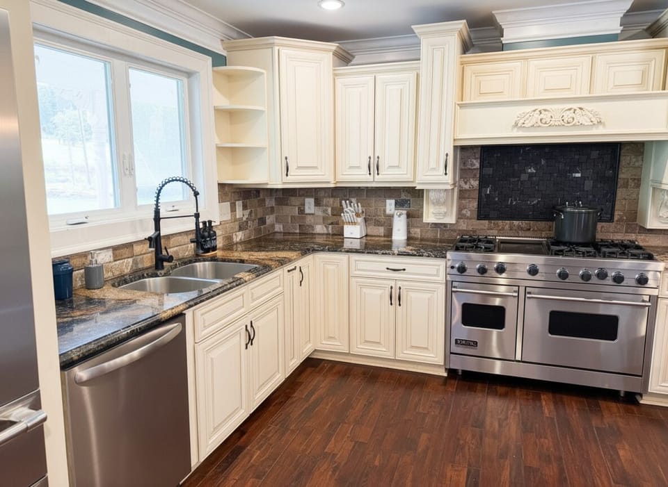 Whip up your favorite meals in this spacious, well-appointed kitchen, complete with modern appliances and ample counter space for all your culinary creations.