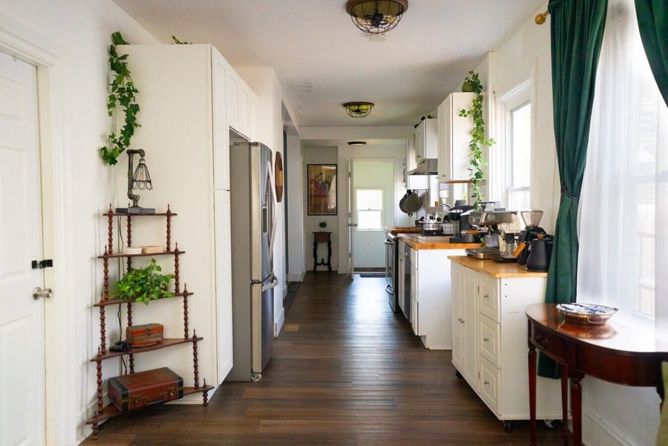 Kitchen | Espresso Machine & Coffee Station | Trailing Ivy & Hardwood Floors