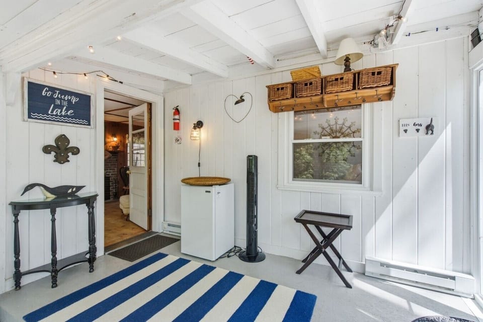 Enjoy morning coffee in the sunny enclosed porch