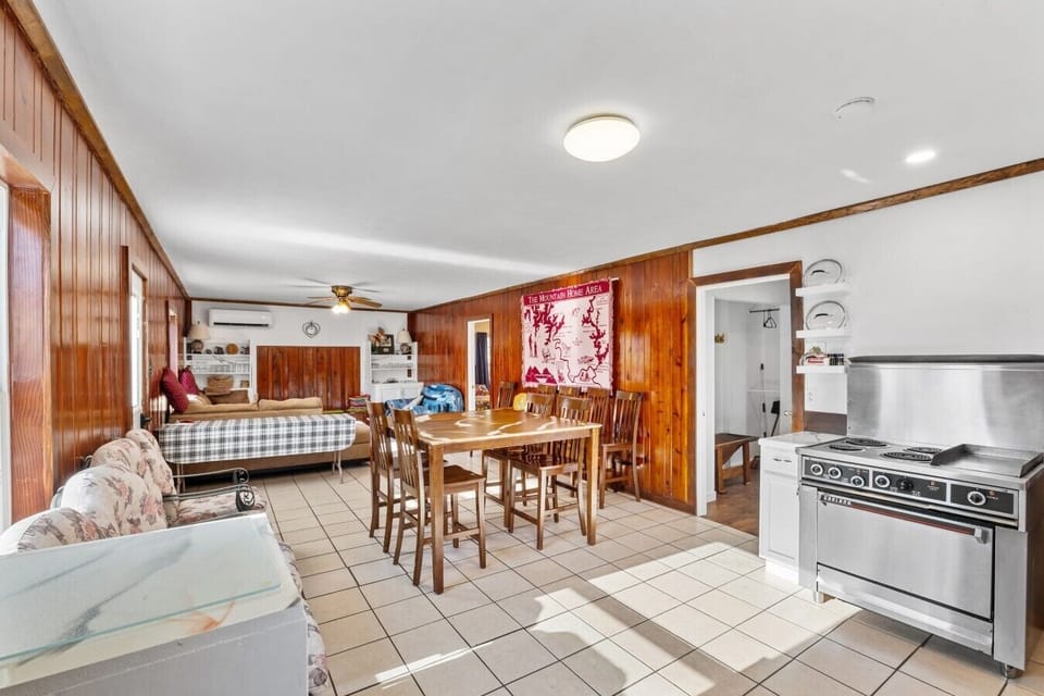Living Room | Dining Table & Stove | Ceiling Fan