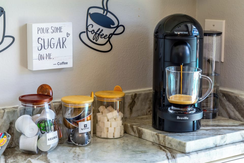 Coffee machines: Nespresso, Keurig and drip machines.