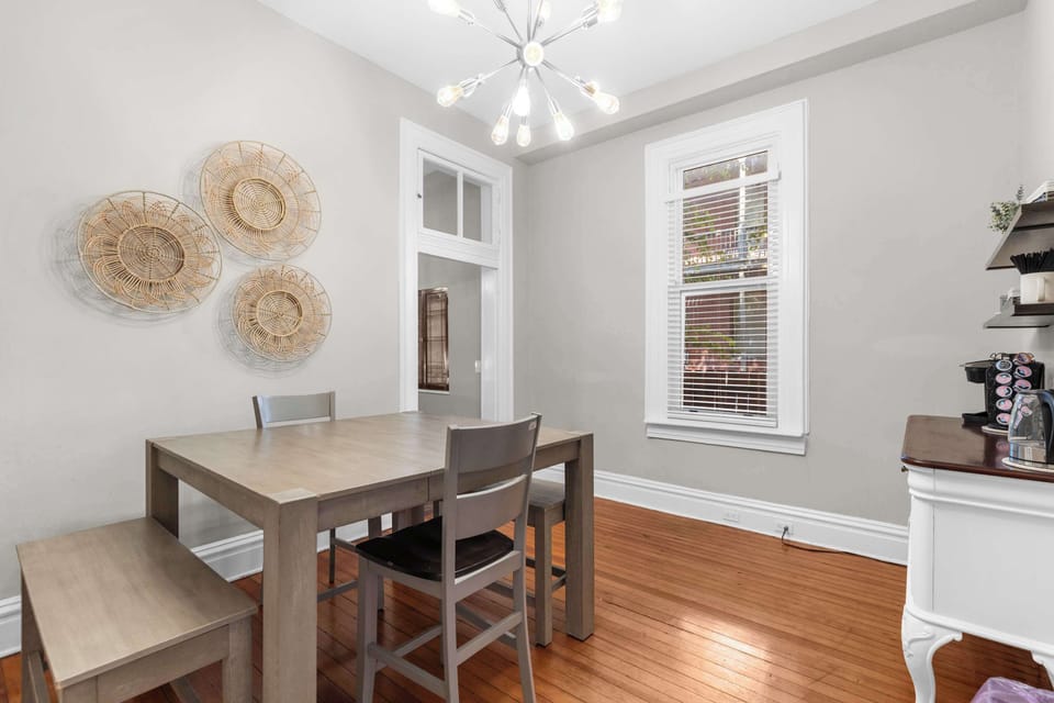 Whether it's breakfast before exploring the city or dinner with family, this bright dining space is made for sharing good food and even better memories.