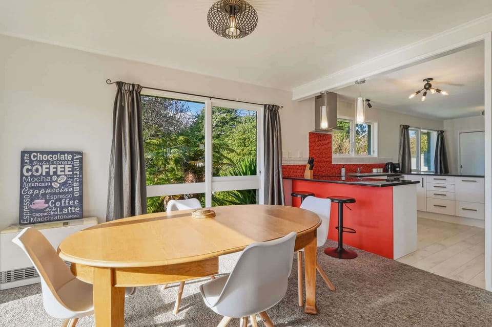 Dining beside the breakfast bar