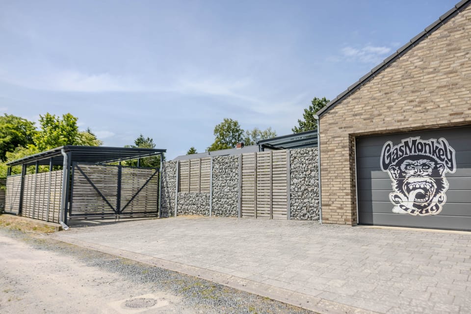 Grounds with gabion wall