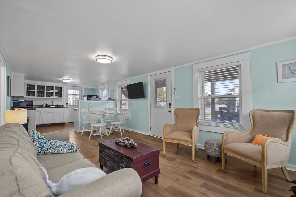 The open-concept layout keeps everyone connected 