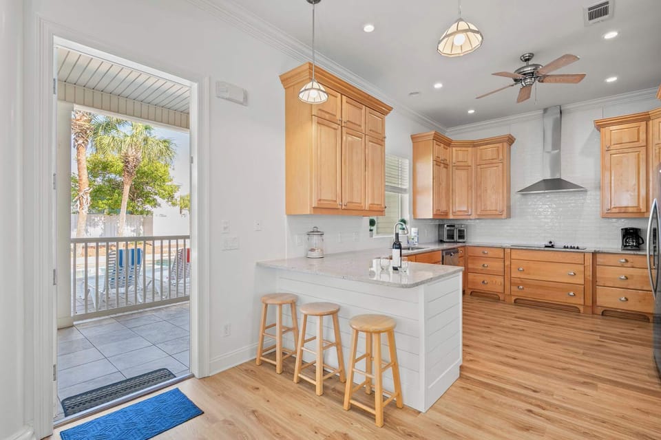 A spacious kitchen designed for everything from quick snacks to family feasts.
