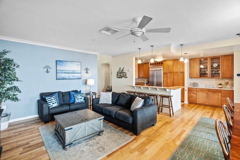 The perfect blend of comfort and style, this spacious great room is the heart of your beach vacation home.