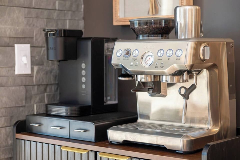 Coffee bar with Breville espresso machine. All supplies provided!