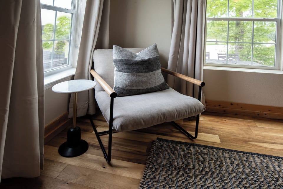The primary king suite boasts a smart TV & luxurious ensuite​