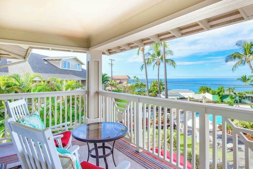 Private Covered Balcony with Ocean Views & Bistro Seating