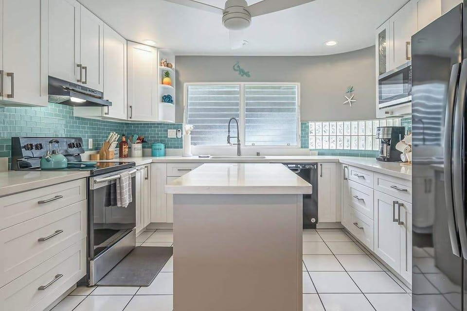 Modern kitchen stocked with essentials for home-cooked meals