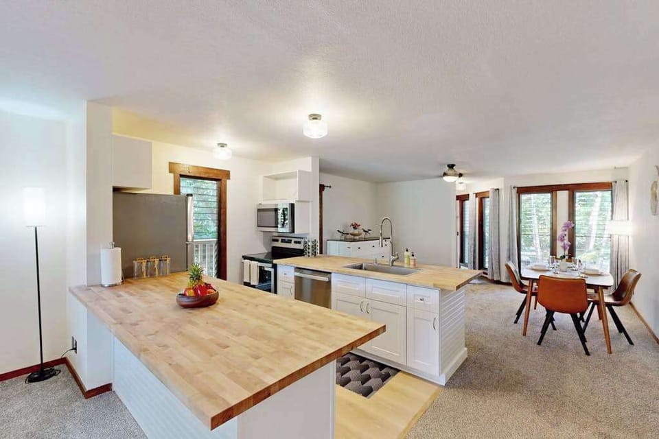 Spacious kitchen with an open layout
