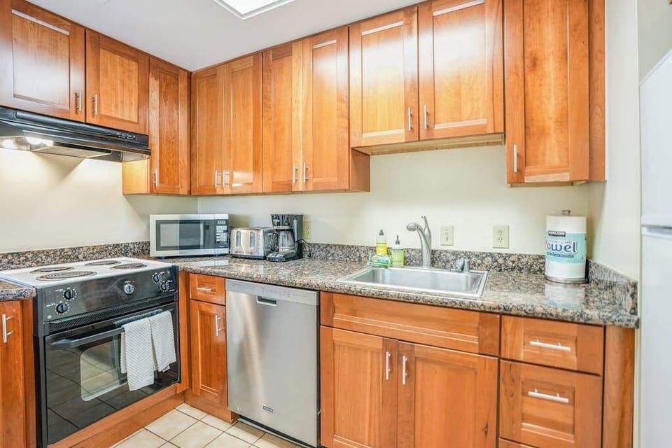 Spacious kitchen offers everything needed for convenient vacation meal preparation