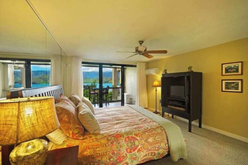 Rest comfortably in this peaceful bedroom after sunny island adventures