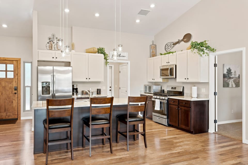 Fully equipped kitchen with everything you need to prepare meals.