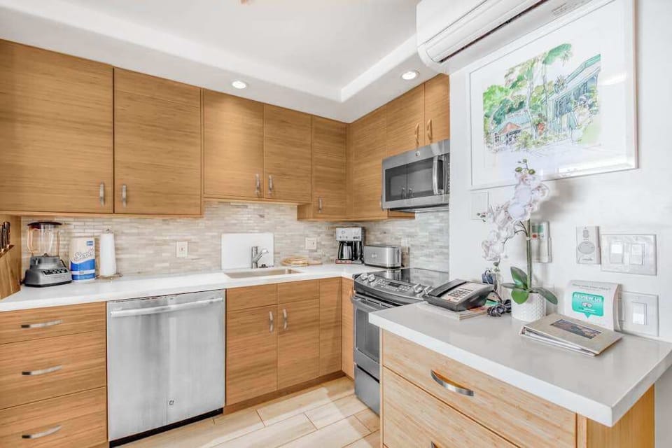 Modern kitchen with generous counter space