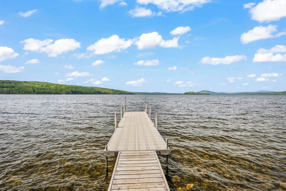 Shared dock on Rangeley Lake