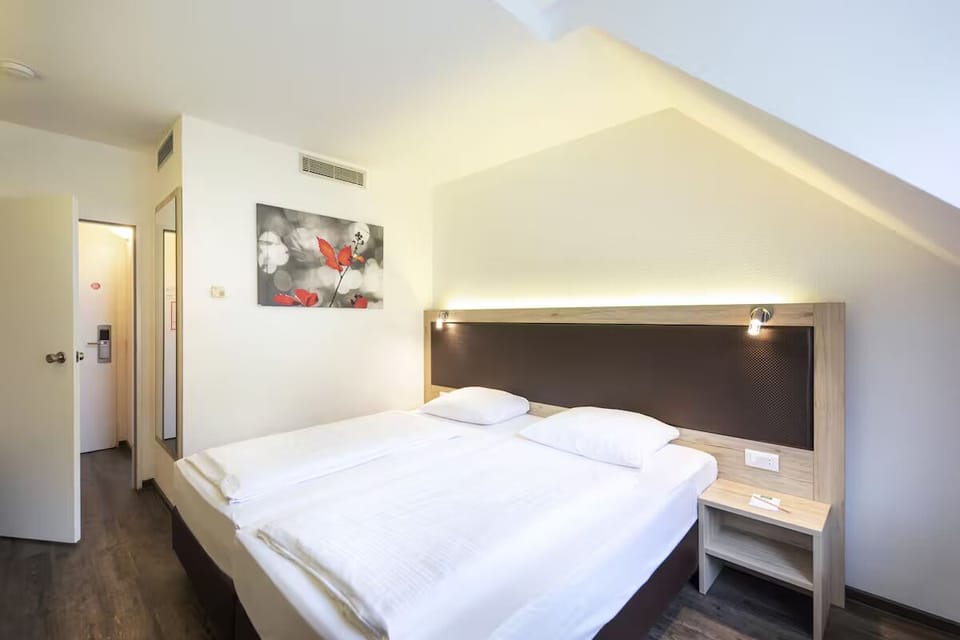 Arrive and relax in a bright room with warm lighting.