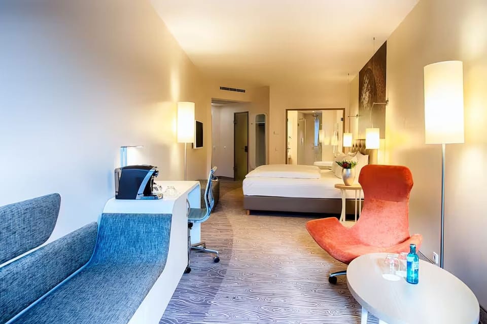Settle in with an easy workspace and lounge-ready comfort.