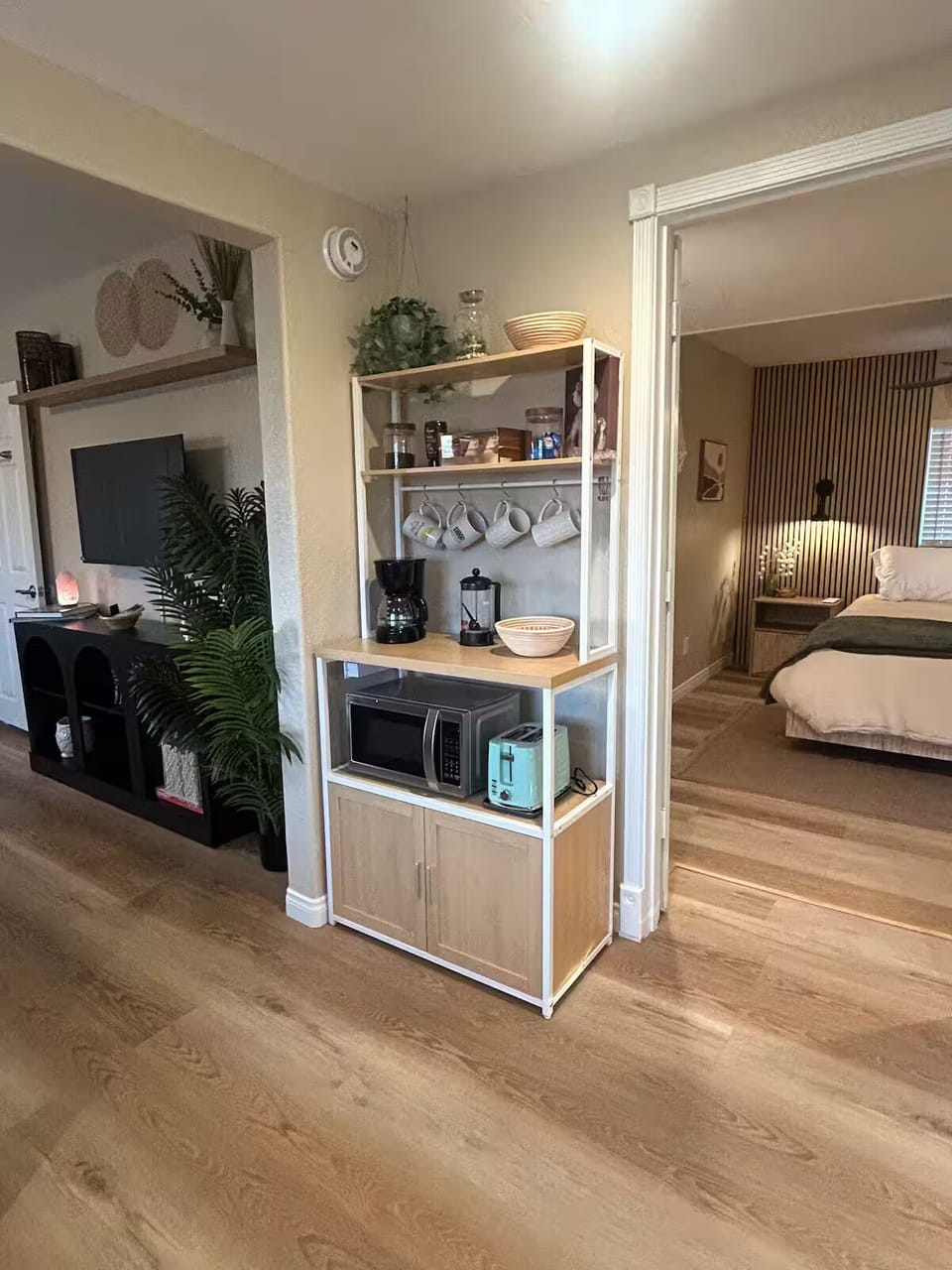 Stocked coffee & tea cart