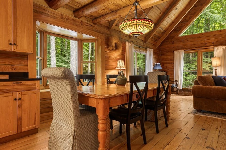 Dining Area | Wood Table | Forest Views