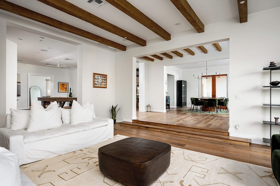 Multiple hangout spaces, all connected.