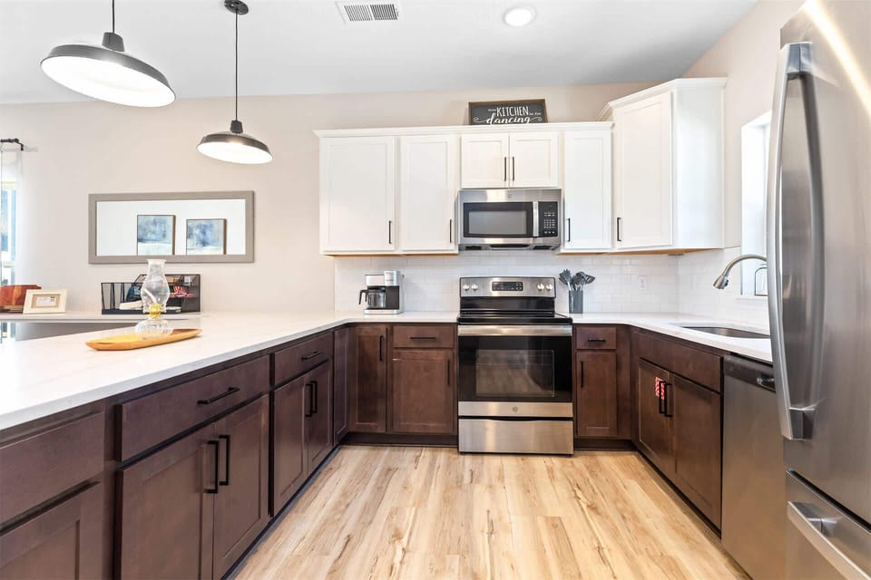 The open kitchen is well equipped for an unforgettable getaway​