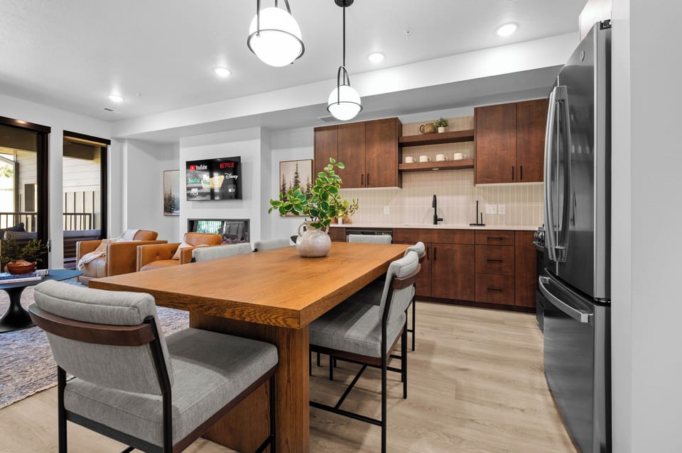 Gather around the dining table for meals, games, or planning tomorrow's adventures.