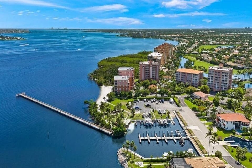 Pier, marina and beach in association