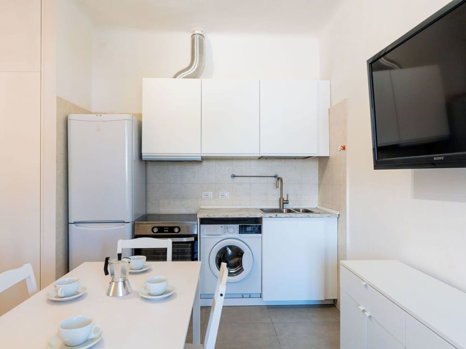 Flooring, Interior Design, Major Appliance, Kitchen Appliance, Floor, Furniture, Kitchen, Countertop, Room, Ceiling