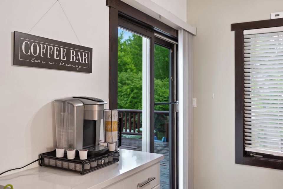 Coffee Bar area and the doorway to the deck. 