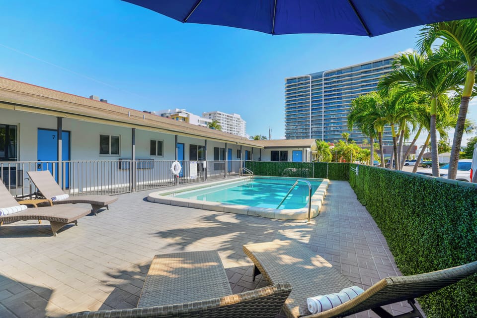 Relax poolside under the sun or in the shade