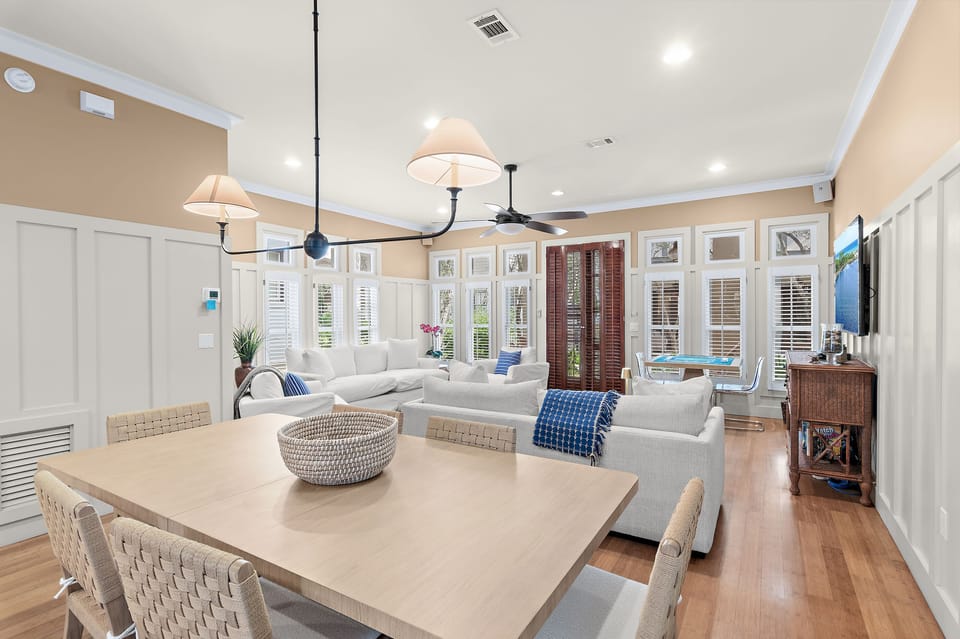 110 Tuckers Lane - Rosemary Beach - First Floor - Dining and Living Areas