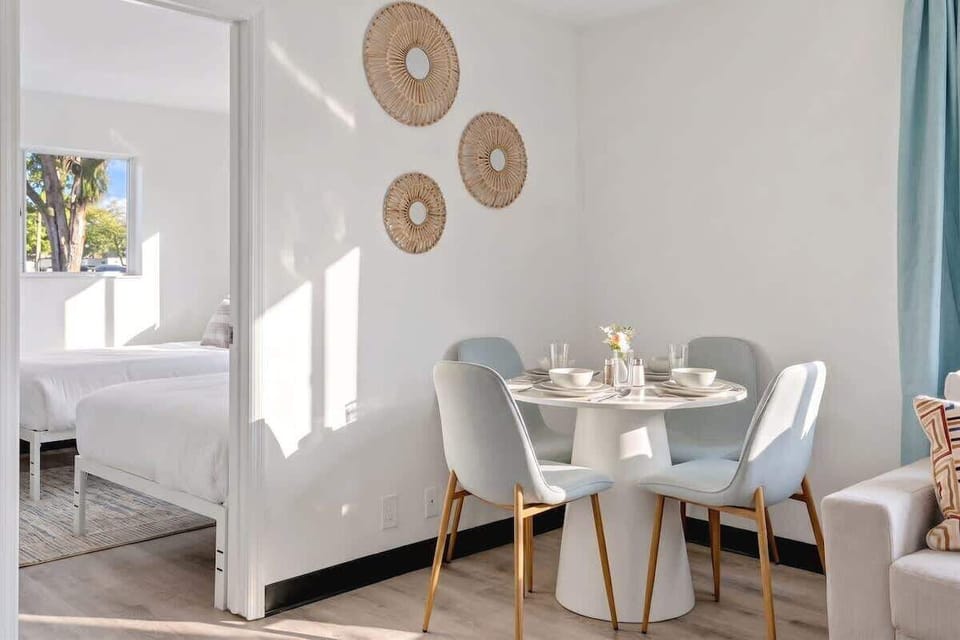 Gather around the dining table for shared meals, morning coffee, or planning your next adventure.