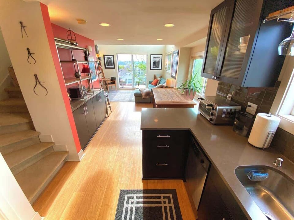Large windows throughout the main living aria
