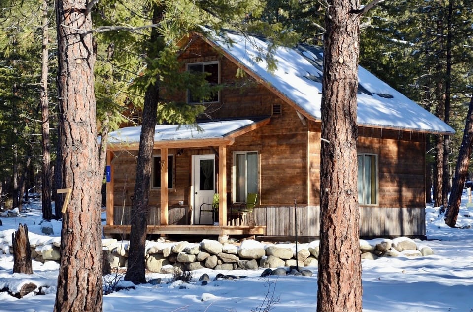 Kidd's Cabin in winter...just 200 feet from the ski trail