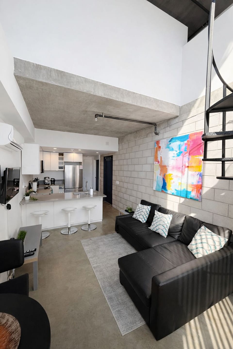 living room and kitchen