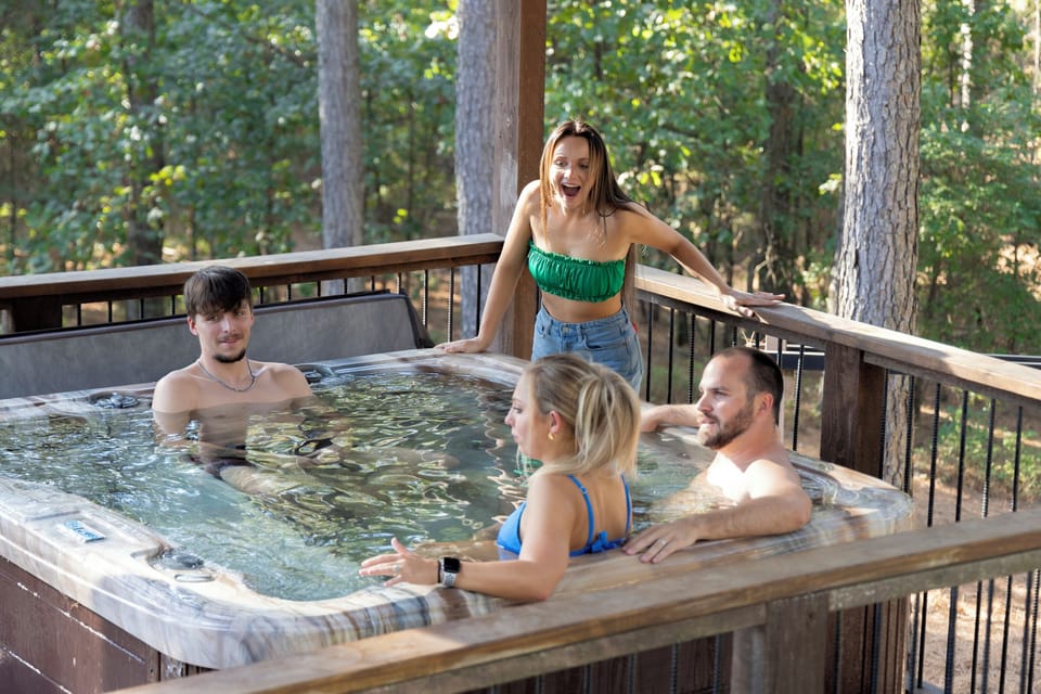 Relax in a secluded hot tub