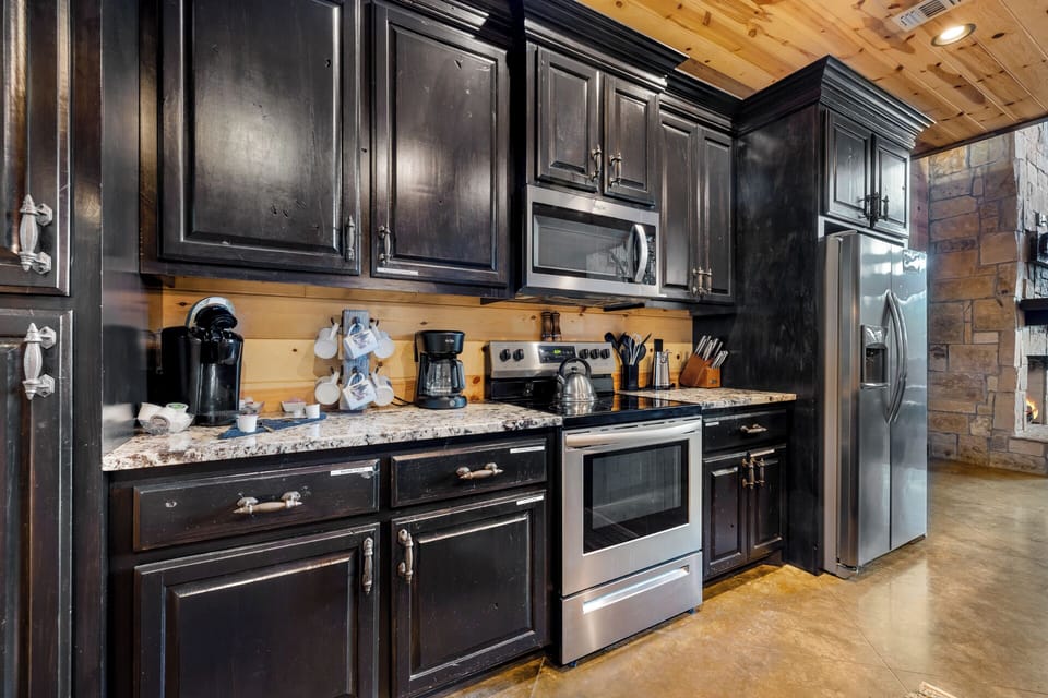 Modern kitchen with rustic charm