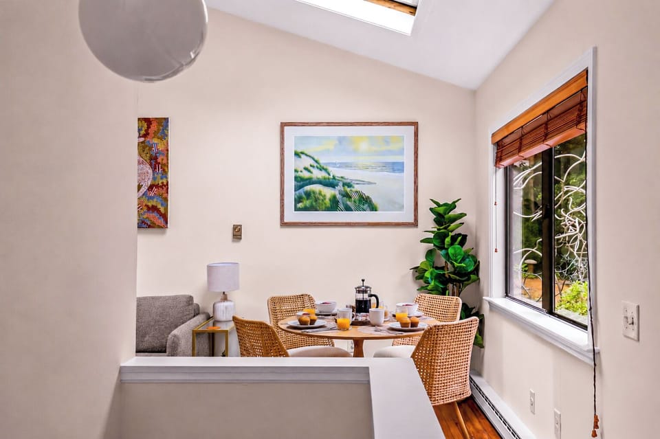 Enjoy a slow breakfast surrounded by natural light and garden views