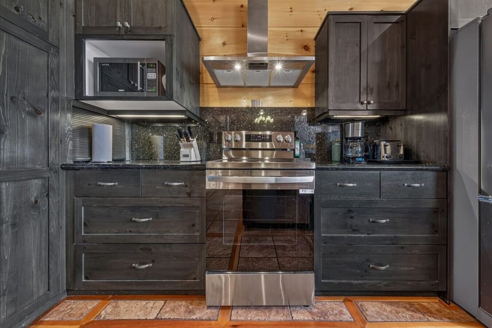 The kitchen is fully equipped for preparing meals during your stay.
