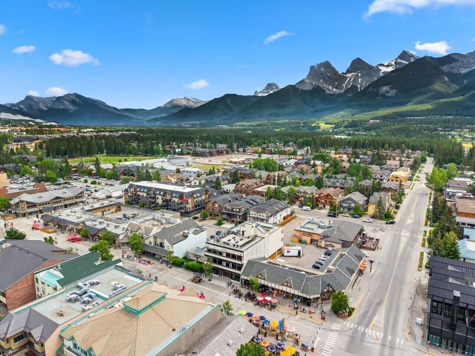 Explore downtown with the Canadian Rockies stretching across the horizon.