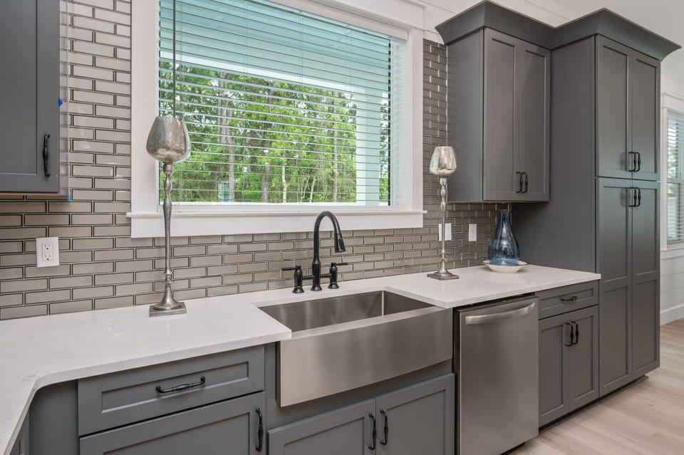 Stainless steel appliances in the kitchen allow the family cook to show off!