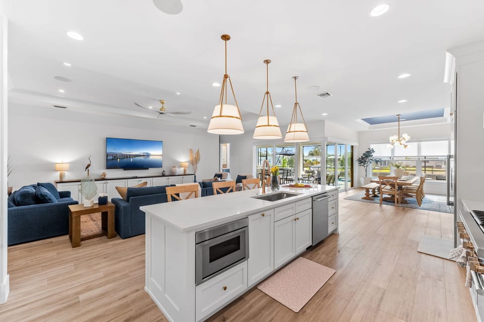 Beautiful updated kitchen with breakfast bar island