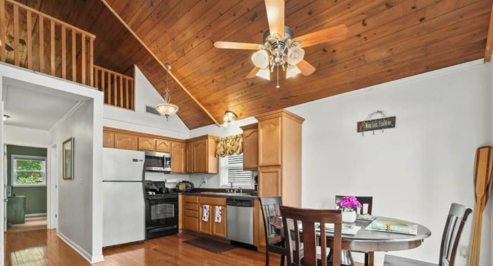 Kitchen and living room adjacent 