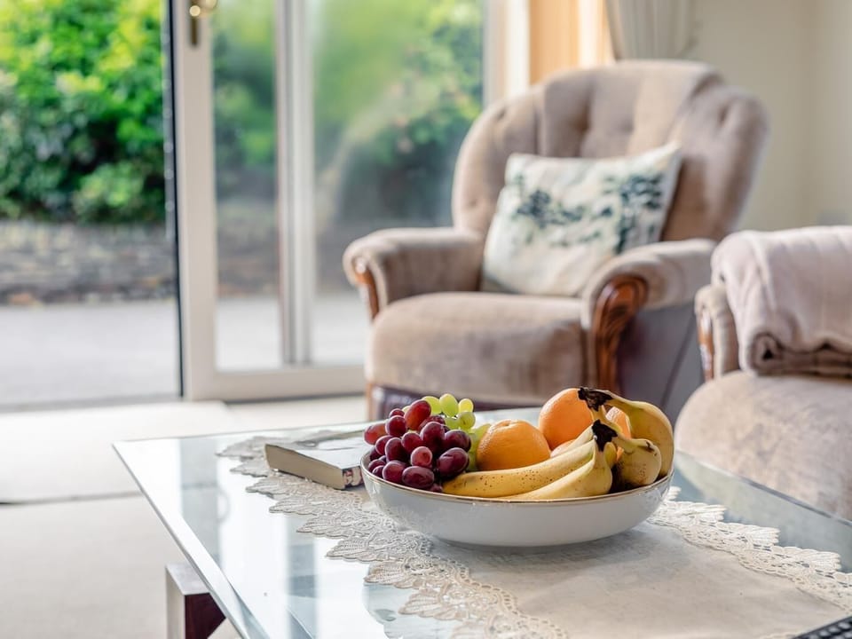 Let the fresh air in with sliding patio doors to the outside